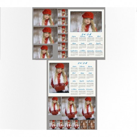 Multifoto offset 22x30 contiene: 1 calendario 15x20, 2 fotos 7x10, 1 foto 5,5x8 y 6 fotos 3x4